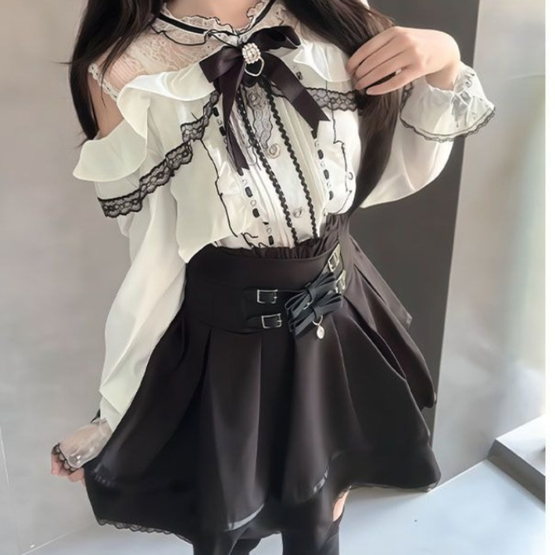 Blouse Off Shoulder - Японский готический комплект в стиле Лолиты