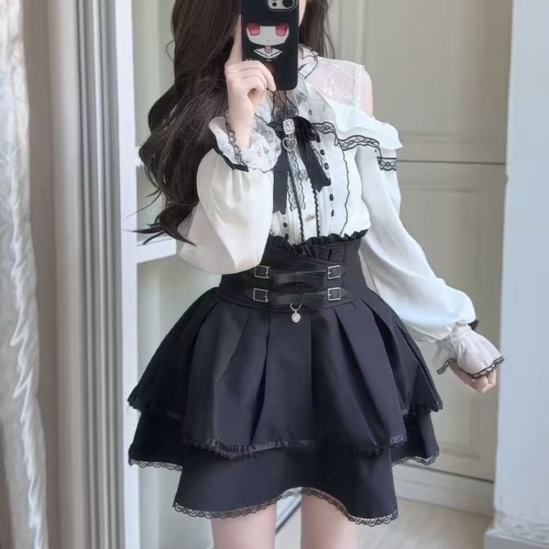 Японский готический комплект в – обзор и цена Blouse Off Shoulder