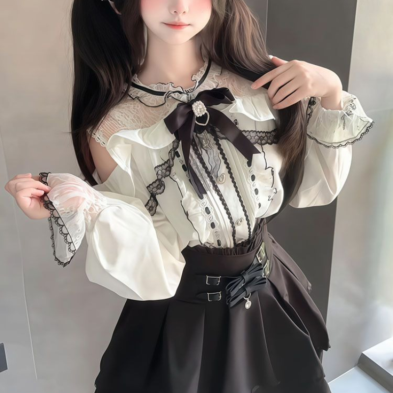 Японский готический комплект в – обзор и цена Blouse Off Shoulder