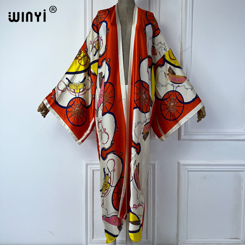 WINYI Бохо-кимоно с принтом, л – обзор и цена Cover Up Kaftan